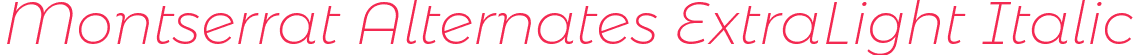 Montserrat Alternates ExtraLight Italic